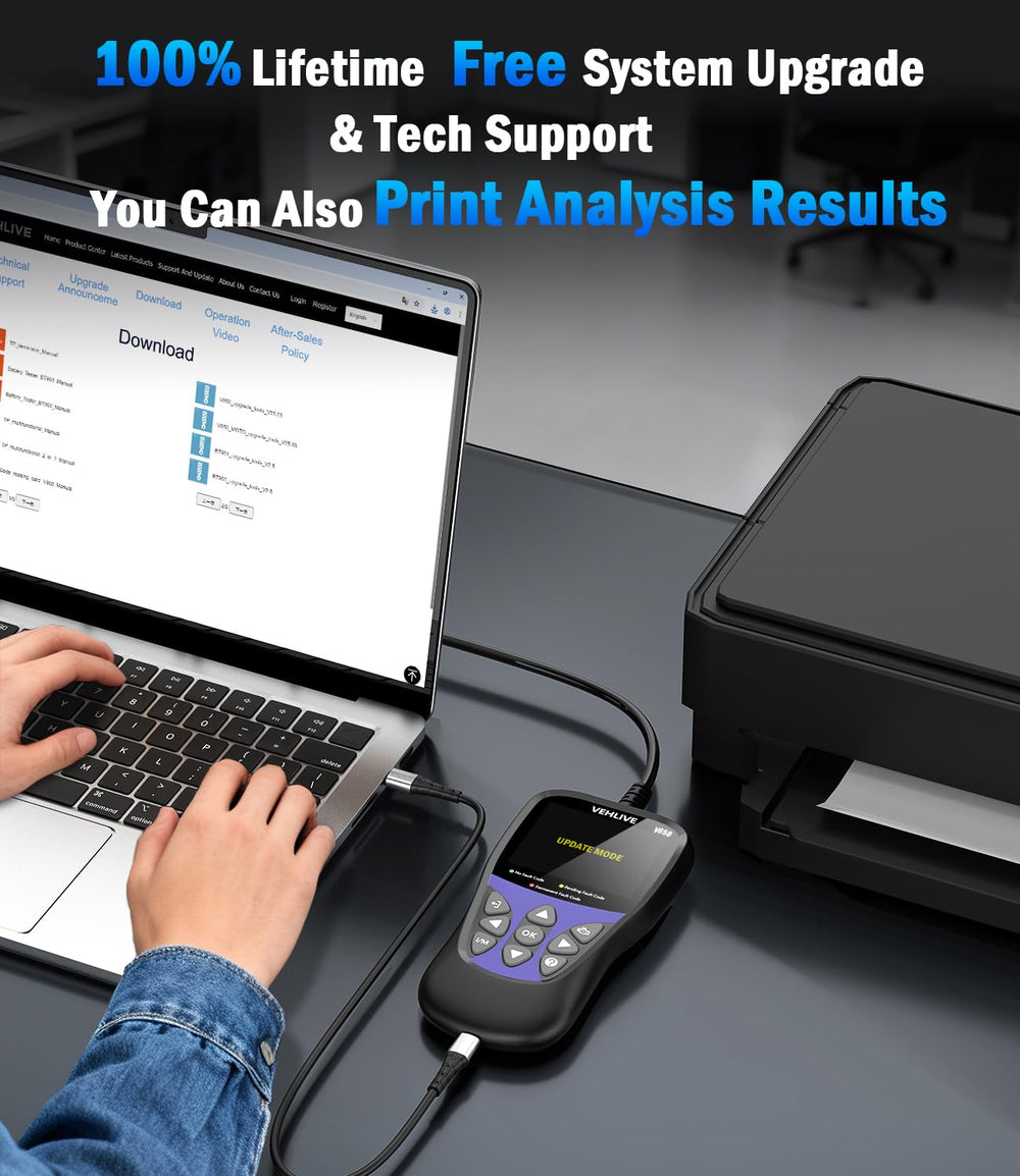 VEHLIVE V850 2.8-inch color display provides clear readouts.