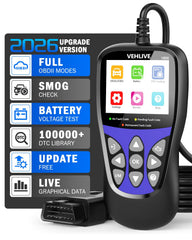 VEHLIVE V850 battery test checks 12V health for quick checks.