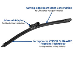 VEIGEIR 24-19 front wipers on vehicle showing OE-style fit.