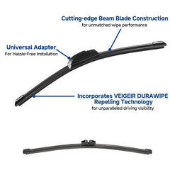 VEIGEIR 22-inch front blades shown for dependable daily wiping