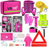 VEIYIE pink jumper cables ready for roadside assistance