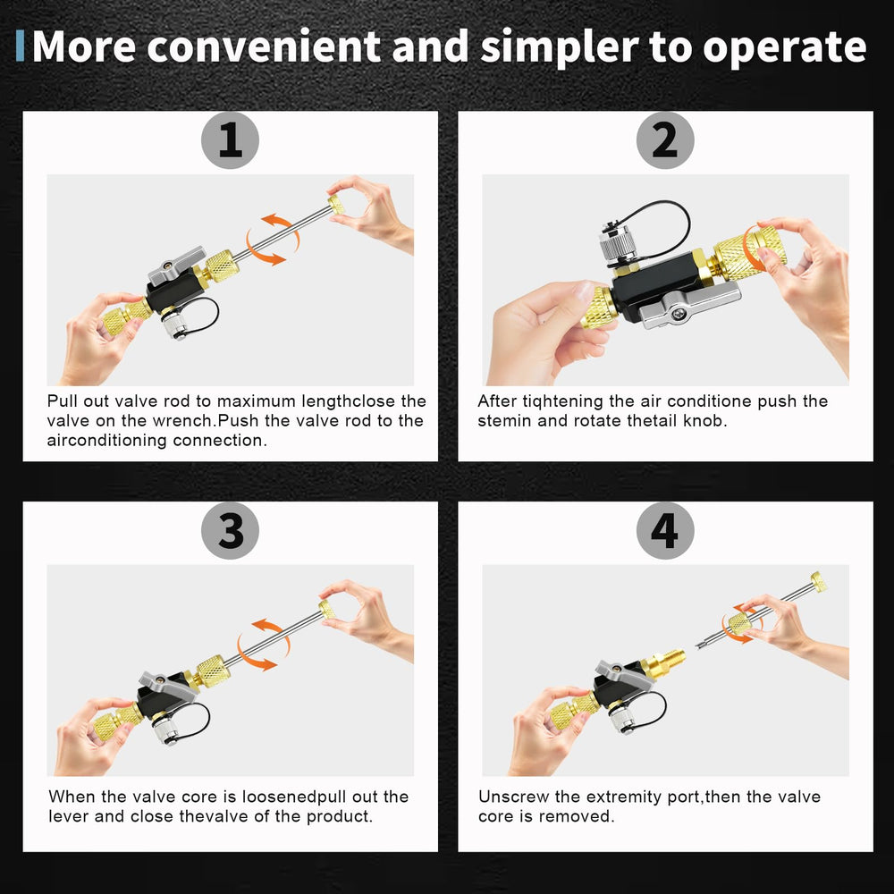 VELQUAI hvac service valve core removal tool compatibility across R22 and R410A systems.