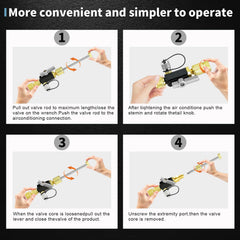 VELQUAI hvac service valve core removal tool compatibility across R22 and R410A systems.
