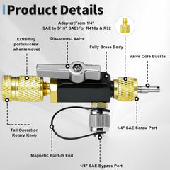 VELQUAI mega-flow vacuum-rated valve core removal tool with magnetic end cap aids precise core removal.
