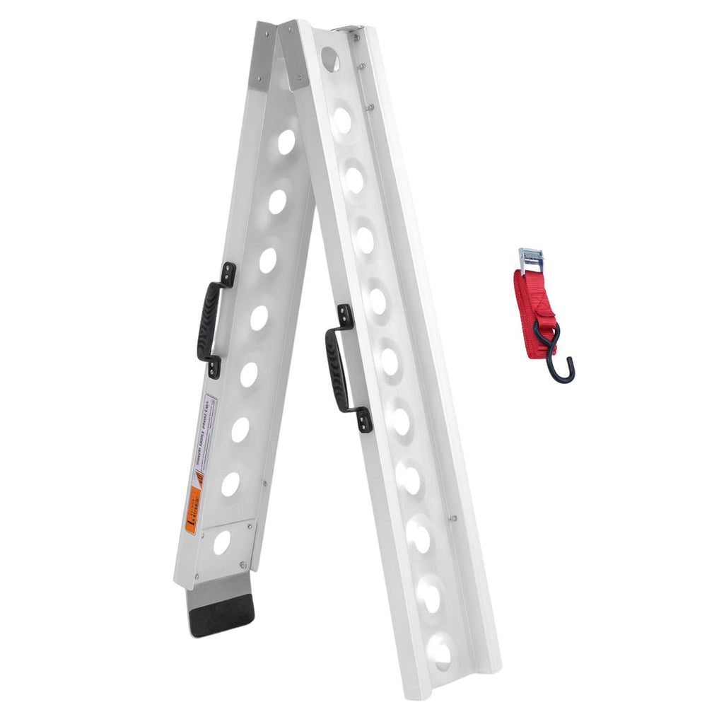 VENDAV aluminum motorcycle ramp deck with anti-slip surface for secure loading.