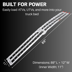 VENDAV folding ramp on a pickup bed ready to load a dirt bike