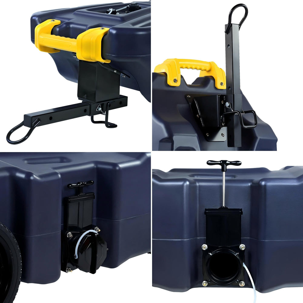 Venustank 30-gallon tank and tow bar enabling suitcase-like rolling.