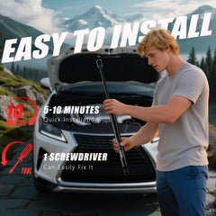 Extended length of 20.20 inches supports smooth hood operation.