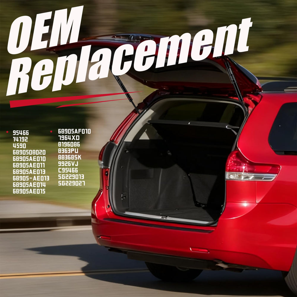 Vepagoo liftgate struts with Toyota Sienna OEM-number reference for accurate fit