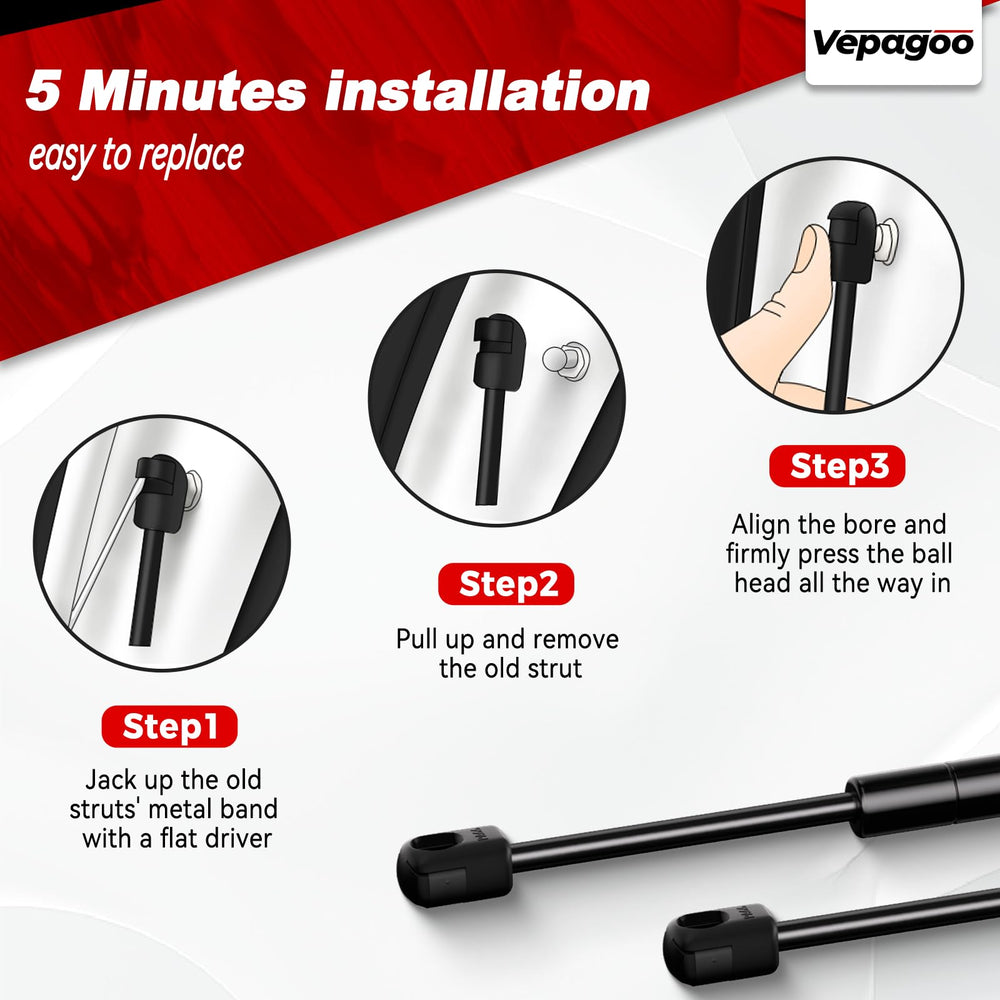 Vepagoo compatible Prius rear hatch struts for precise OEM-style fit