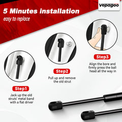 Vepagoo compatible Prius rear hatch struts for precise OEM-style fit