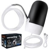 Vervecling oil pump extractor setup with inlet and outlet tubes for easy changes.
