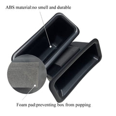Vesul foam pads help the box hug the armrest, reducing movement.