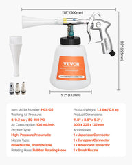 VEVOR 1/4 NPT connector supports standard hoses for easy setup.