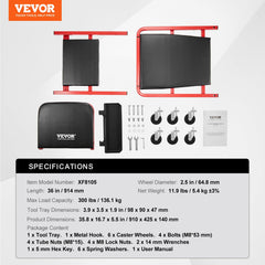 VEVOR 2-in-1 design switches between creeper and seated use