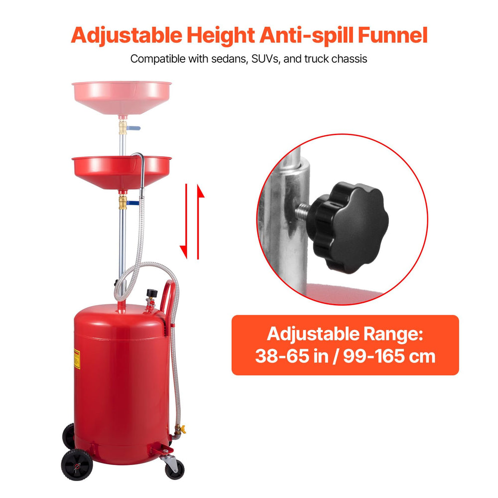 VEVOR drain tank with wheels for easy mobility in garages