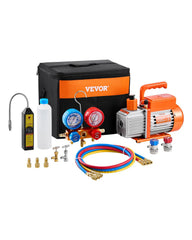 VEVOR 4.5 CFM vacuum pump front view for precise HVAC maintenance