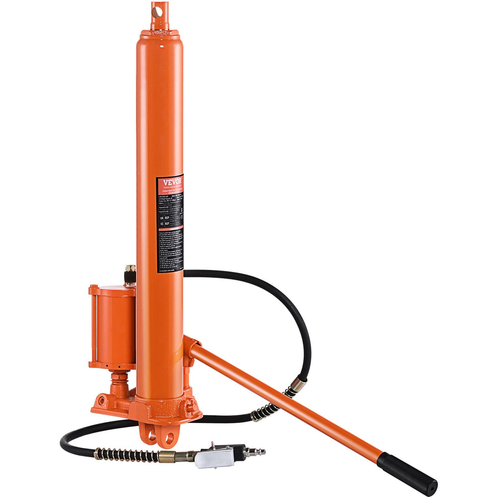 VEVOR 8-ton hydraulic long-ram jack front view for engine lifts in garages