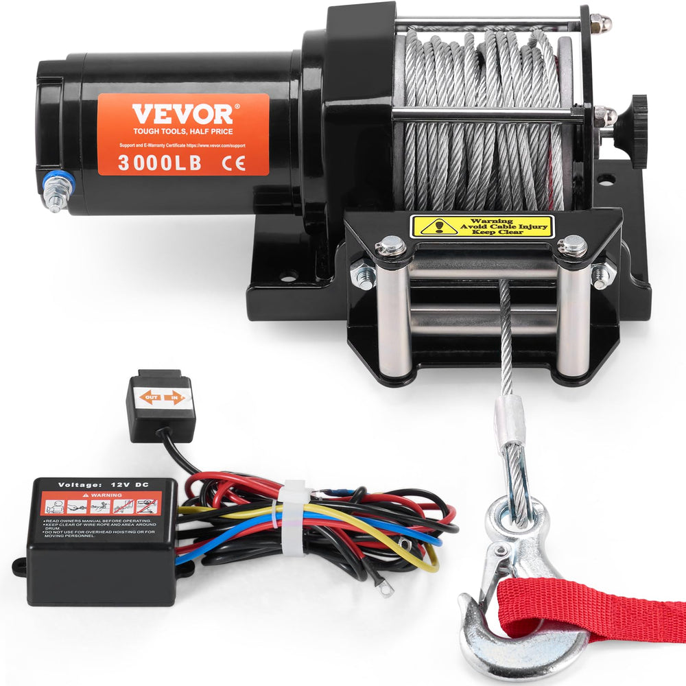 VEVOR ATV winch 3000lb drum for strong off-road recovery