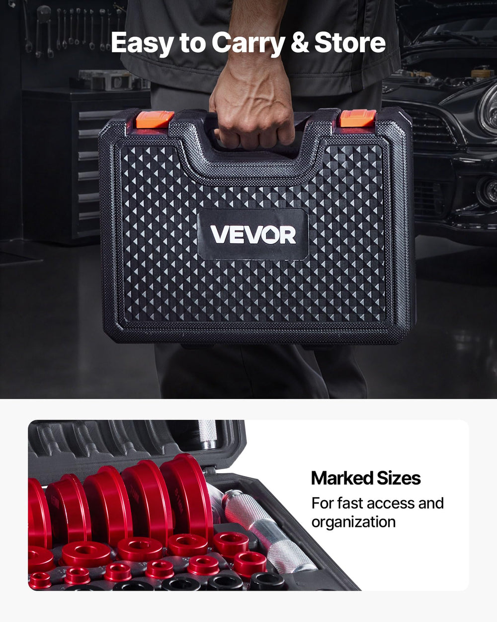 VEVOR bearing press kit polished edges prevent bearing damage.
