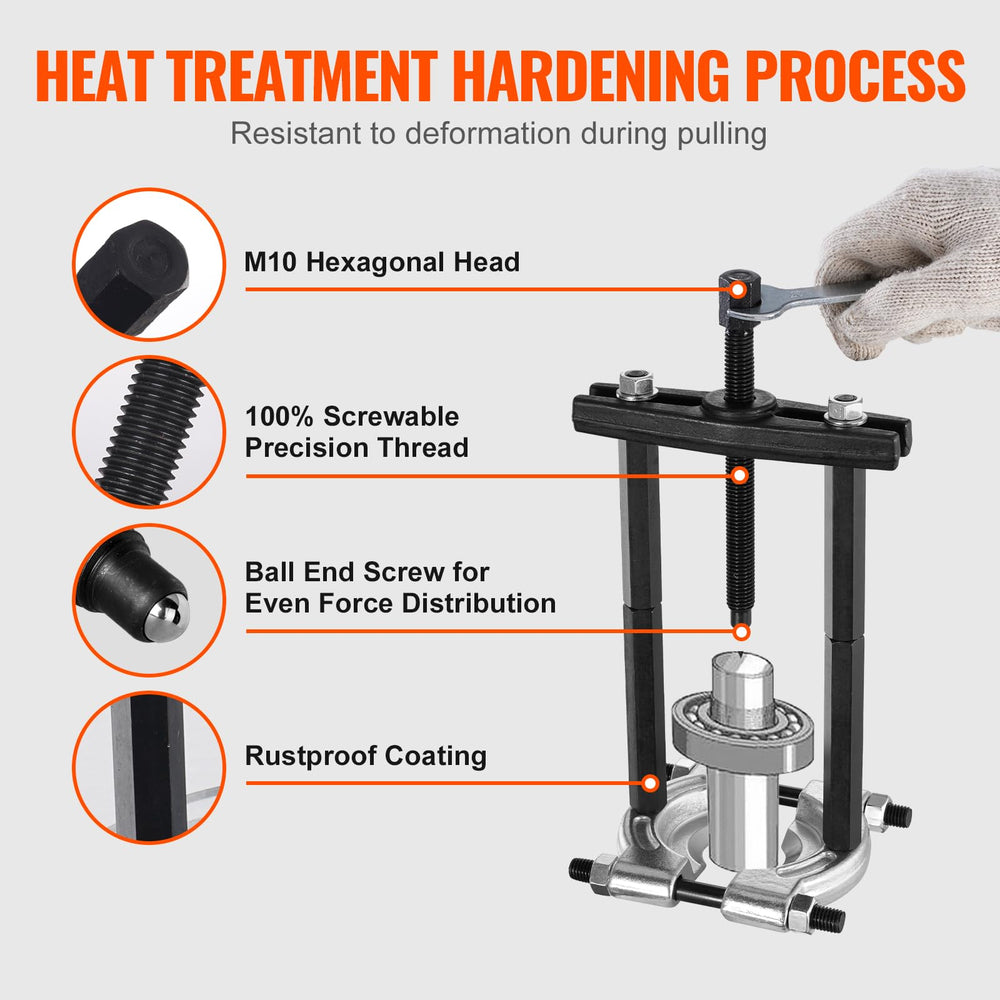Knife-shaped taper provides secure grip during stubborn bearing removal.