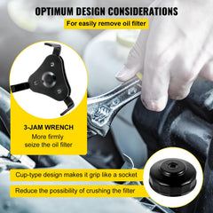 VEVOR rust-resistant black coating protects against corrosion over time.