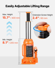 VEVOR bottle jack two-piece handle extending reach for pumping