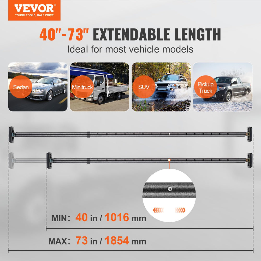 VEVOR cargo bar with easy buckle adjustment for quick setup.