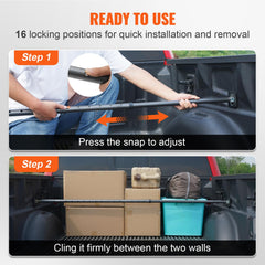 VEVOR cargo bar non-slip pads provide firm grip.