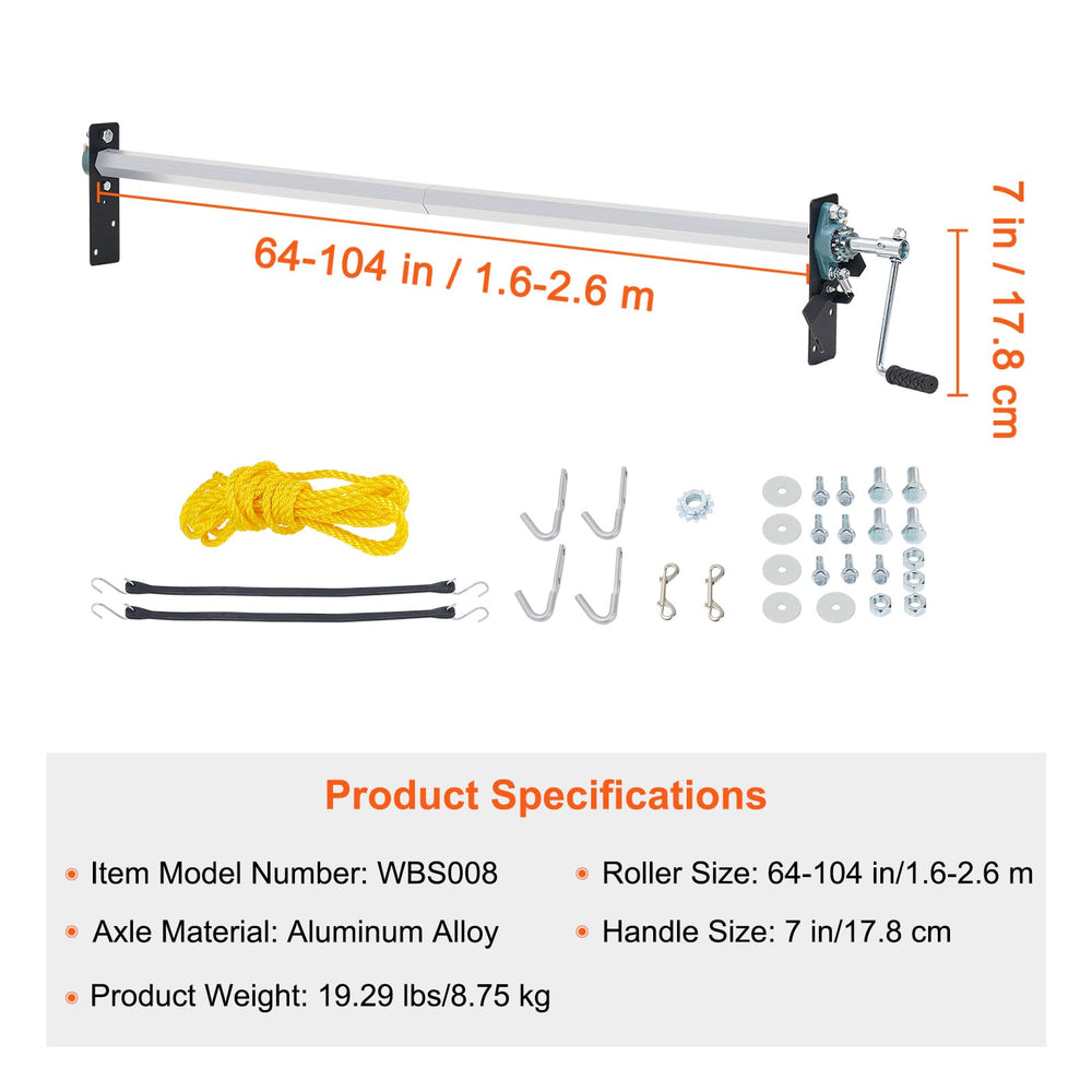 VEVOR complete component kit with hooks, ropes, chain wheel and screws.