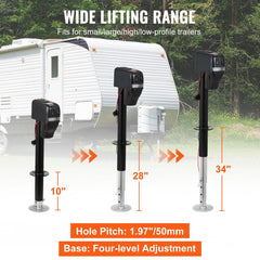 VEVOR electric trailer jack waterproof cover protecting against rain and sun exposure.