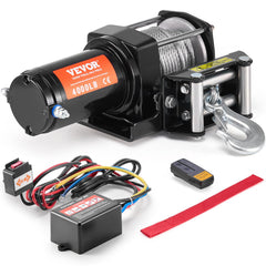 VEVOR electric winch 4000 lb pull for off-road recovery.