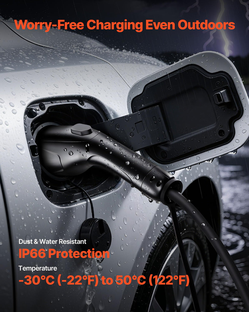 VEVOR EV extension cable ergonomic grip for easy insertion and removal