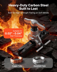 VEVOR flaring tool supports copper and aluminum tubes from 3/16 to 3/4 inch