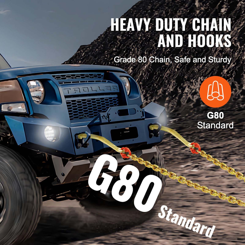 VEVOR G80 V-bridle chain galvanized finish resists rust in tough conditions