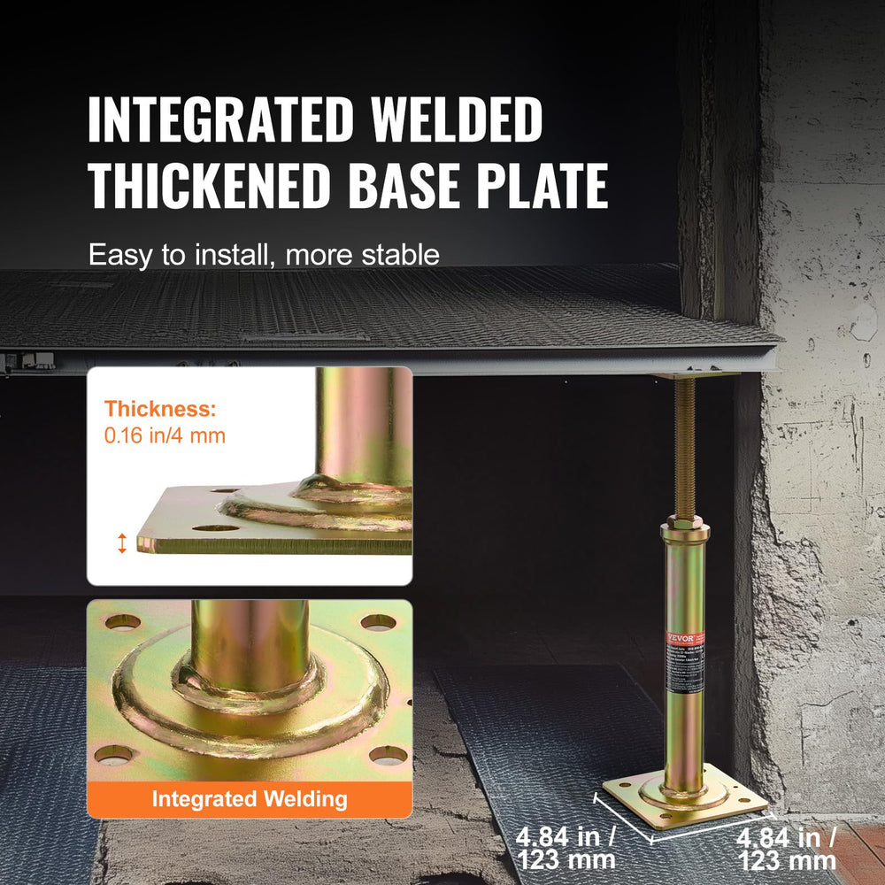 VEVOR galvanized telescoping screw jack offers rust resistance.