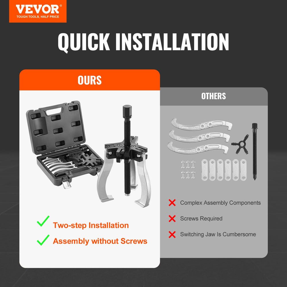 VEVOR gear puller 7in demonstrating leverage for larger components.