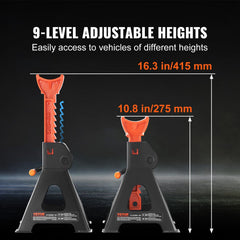 VEVOR jack stands cast-iron ratchet with rust-resistant coating