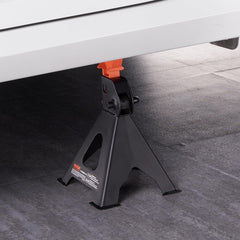 VEVOR jack stands in use beneath a vehicle for safe support