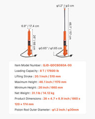 VEVOR large-diameter hydraulic cylinder lowers required force