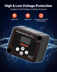 VEVOR lithium and lead-acid compatible isolator supports diverse battery setups.