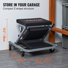 VEVOR Mechanic Creeper 360-degree casters enable smooth steering on varied surfaces