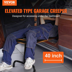 VEVOR mechanic creeper showing six height positions for versatile fit