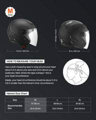 VEVOR helmet with clear visor offers wide view for riding visibility.