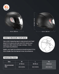 VEVOR full-face helmet dual visors open, enabling quick glare control for variable light.