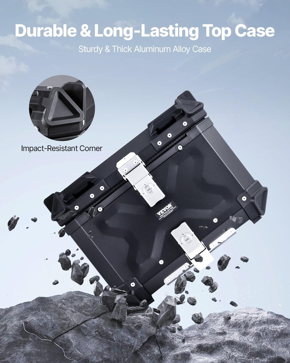 VEVOR aluminum body highlights rugged construction for long rides and frequent use