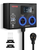 VEVOR NEMA splitter front view shows compact design for shared dryer and EV power