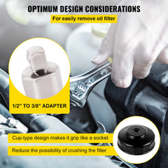 VEVOR oil filter socket 73mm 14F delivers smooth engagement during service.