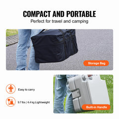 VEVOR portable toilet removable seat and cover facilitates easy cleaning.