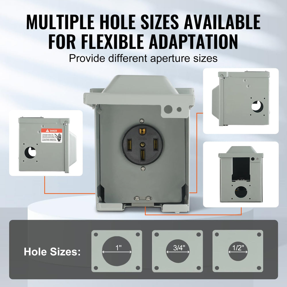 VEVOR pre-knocked holes with three aperture sizes for secure connections